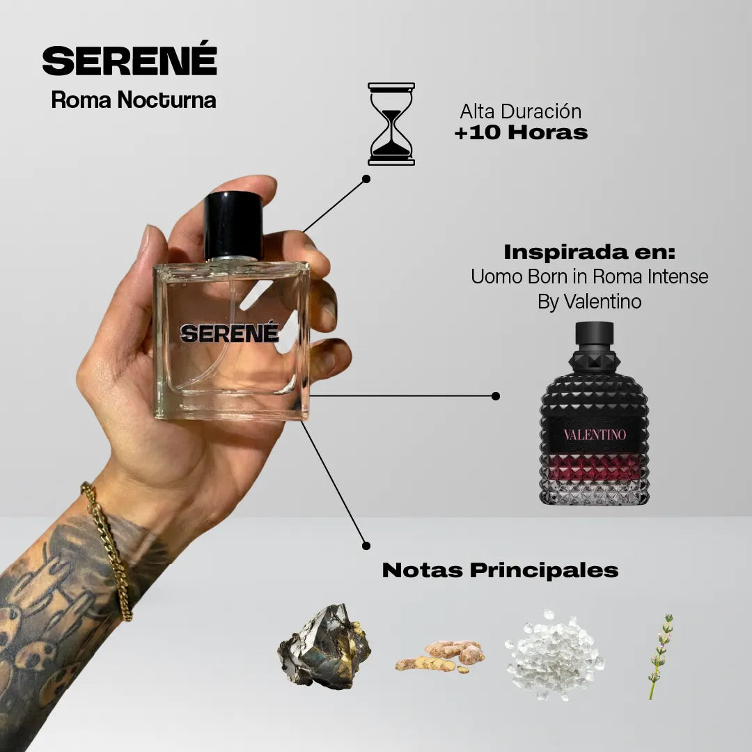 Serené Le Parfum S023 Inspirada en Uomo Born In Roma Intense By Valentino (Kit 50 ML)