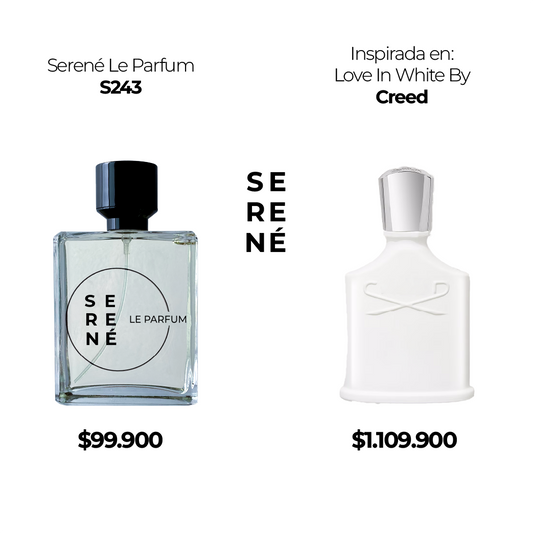 Serené Le Parfum S243 Inspirada en: Love In White By Creed (Kit 50 ML)