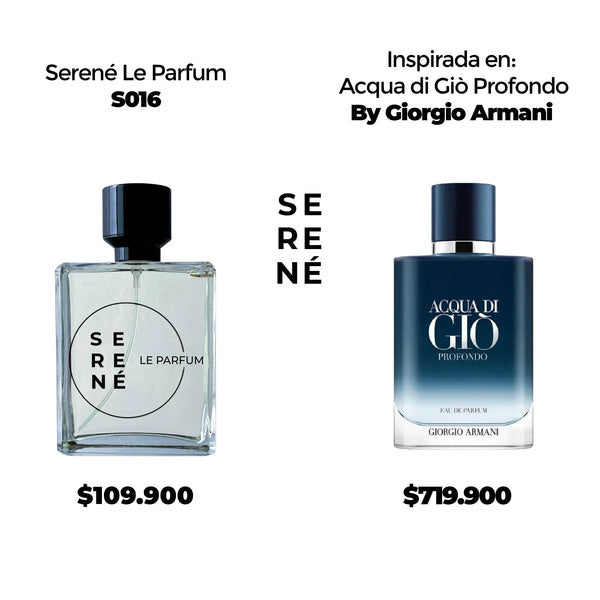 Serené Le Parfum S016 Inspirada en Acqua Di Gio Profondo By Giorgio Armani (Kit 50 ML)