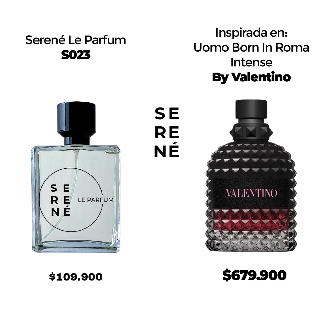 Serené Le Parfum S023 Inspirada en Uomo Born In Roma Intense By Valentino (50 ML POR 168)