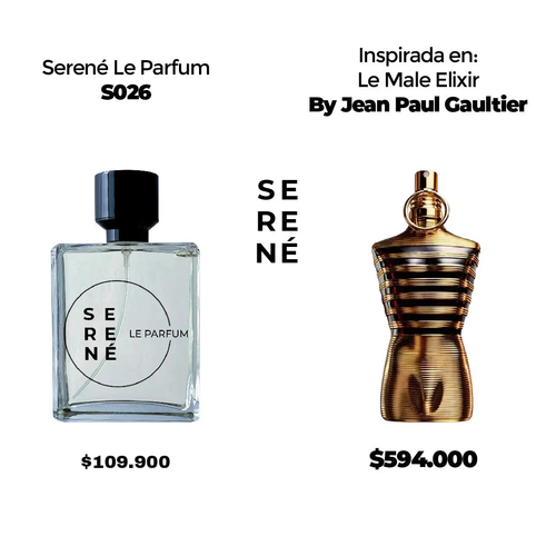 Serené Le Parfum S026 Inspirada en Le Male Elixir By Jean Paul Gaultier (50 ML POR 168)