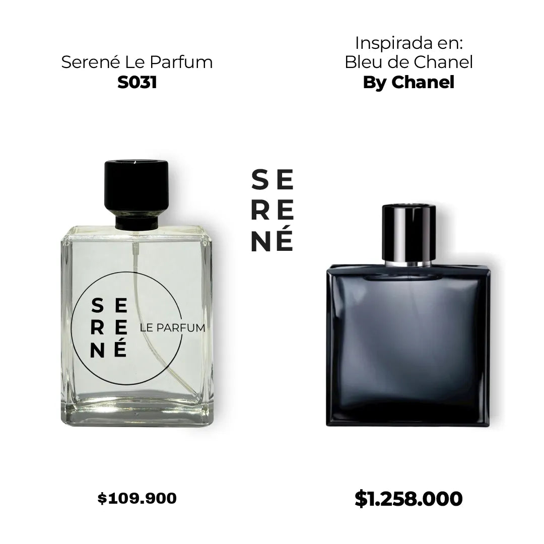 Serené Le Parfum S031 - inspirada en Bleu de Chanel por Chanel (50 ML POR 168)