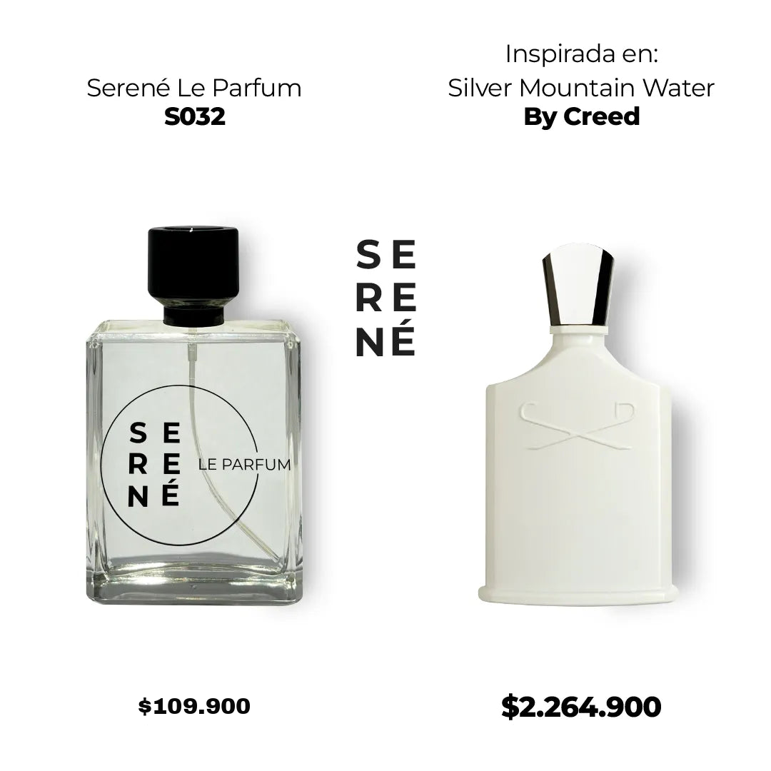 Serené Le Parfum S032 50ml - Inspirada en Silver Mountain Water por Creed (50 ML POR 168)