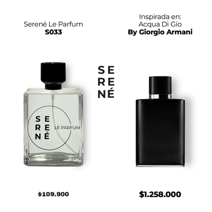 Serené Le Parfum S033 - inspirada en Acqua Di Gio por Giorgio Armani (50 ML POR 168)