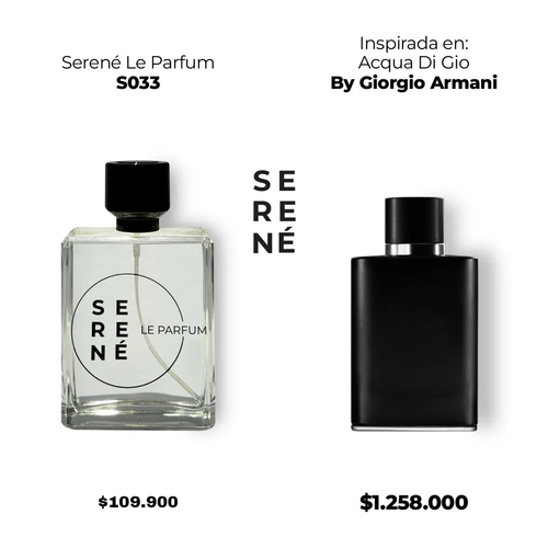 Serené Le Parfum S033 - inspirada en Acqua Di Gio por Giorgio Armani (50 ML POR 168)