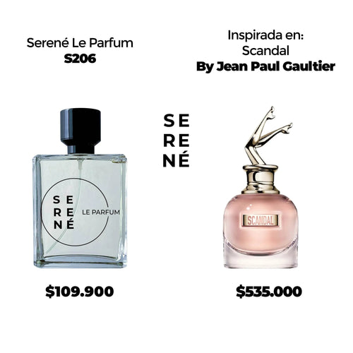 Serené Le Parfum S206 Inspirada en Scandal By Jean Paul Gaultier (Kit 50 ML)