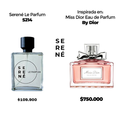 Serené Le Parfum S214 Inspirada en Miss Dior EAU de Parfum By Dior (50 ML POR 168)