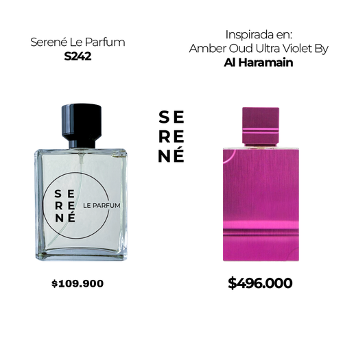 Serené Le Parfum S242 Inspirada en: Amber Oud Ultra Violet By Al Haramain (50 ML POR 168)