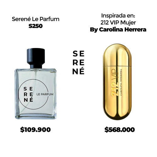 Serené Le Parfum S250 Inspirada en 212 VIP Femenina (Kit 50 ML)