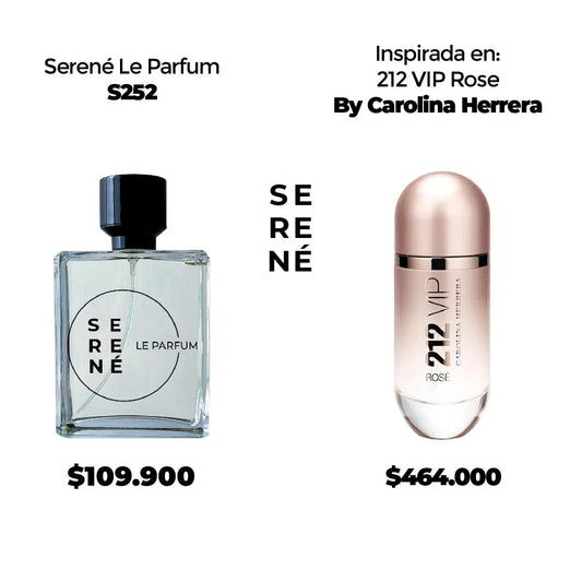 Serené Le Parfum S252 Inspirada en 212 VIP Rose By Carolina Herrera (Kit 50 ML)