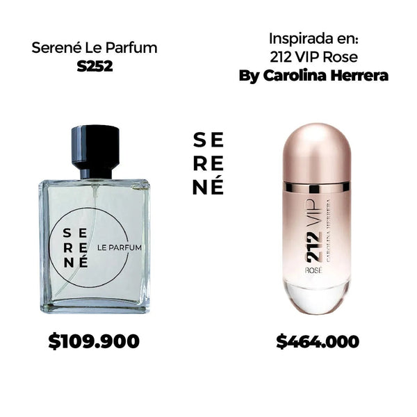 Serené Le Parfum S252 Inspirada en 212 VIP Rose By Carolina Herrera (Kit 50 ML)