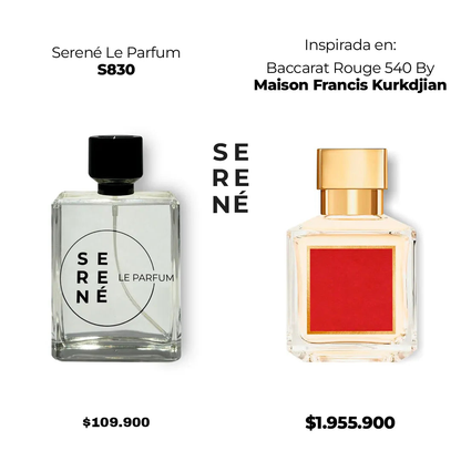 Serené Le Parfum S830 - Inspirada en Baccarat Rouge 540 por Maison Francis Kurkdjian (50 ML POR 168)