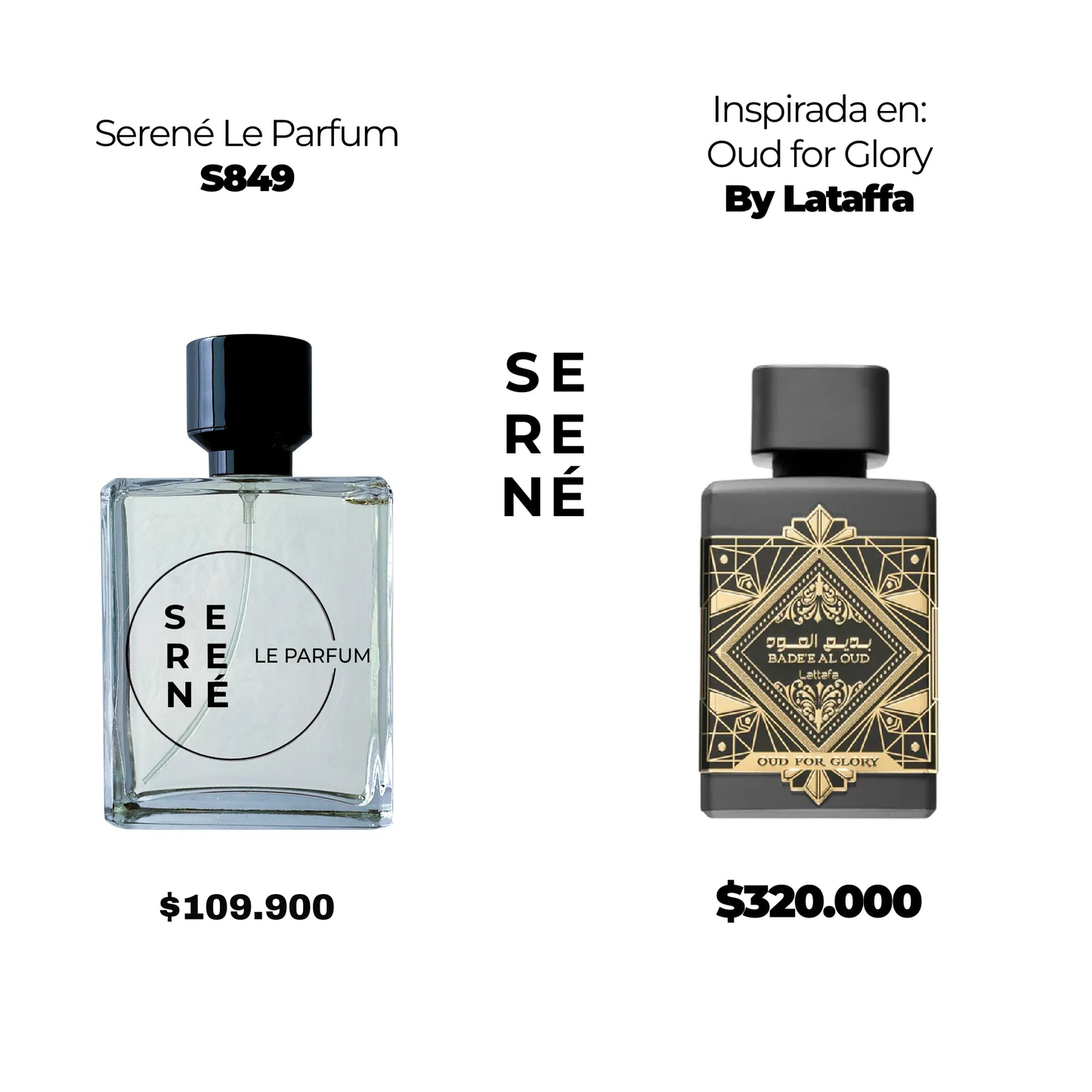 Serené Le Parfum S849 Inspirada en Bade'e al Oud For Glory By Lataffa (50 ML POR 168)