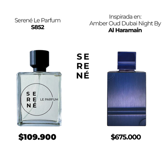 Serené Le Parfum S852 Inspirada en: Amber Oud Dubai Night By Al Haramain (Kit 50 ML)