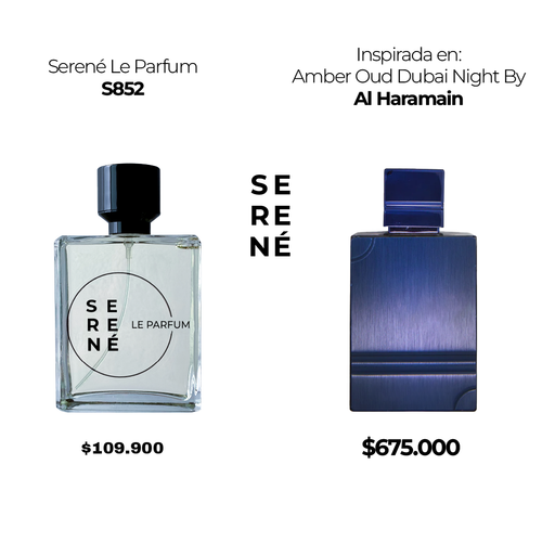 Serené Le Parfum S852 Inspirada en: Amber Oud Dubai Night By Al Haramain (50 ML POR 168)