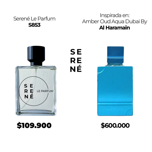 Serené Le Parfum S853 Inspirada en: Amber Oud Aqua Dubai By Al Haramain (Kit 50 ML)