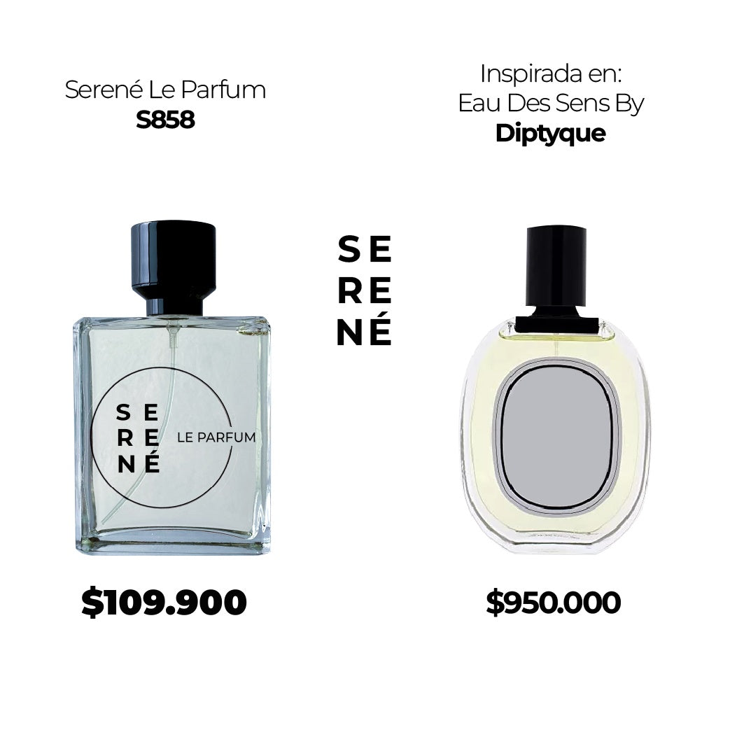 Serené Le Parfum S858 Inspirado en: Eau Des Sens By Diptyque (Kit 50 ML)