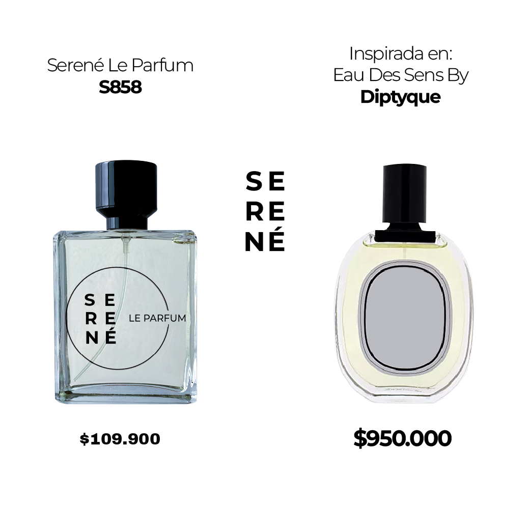 Serené Le Parfum S858 Inspirado en: Eau Des Sens By Diptyque (50 ML POR 168)