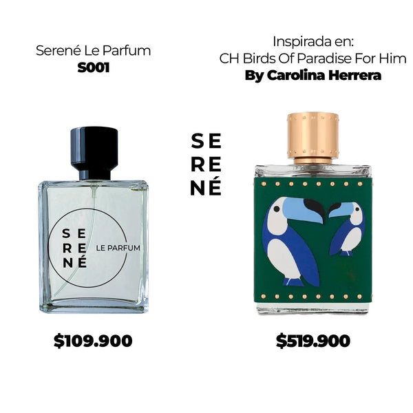 Serené S001 Inspirada en CH Birds Of Paradise For Him By Carolina Herrera (Kit 50 ML)