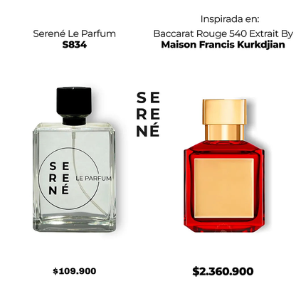 Serené S834 Inspirada en Baccarat Rouge 540 Extrait By Maison Francis Kurkdjian (50 ML POR 168)