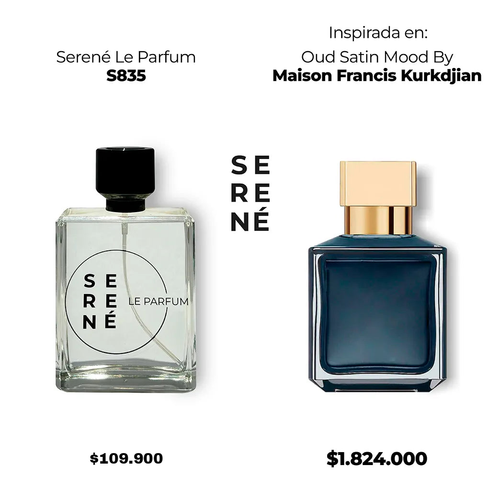 Serené S835 Inspirada en Oud Satin Mood By Maison Francis Kurkdjian (50 ML POR 168)