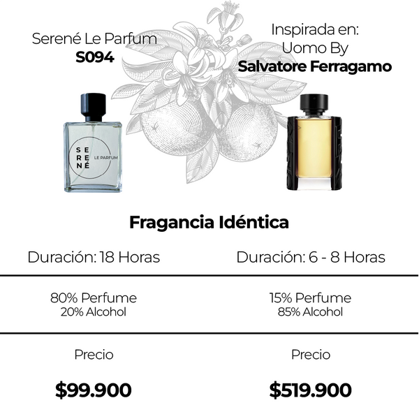 Serene Le Parfum S094 Inspirada en: Uomo By Salvatore Ferragamo (Kit 50 ML)