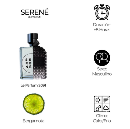 Serené Le Parfum S091 Inspirada en Valentino Uomo Born in Roma By Valentino